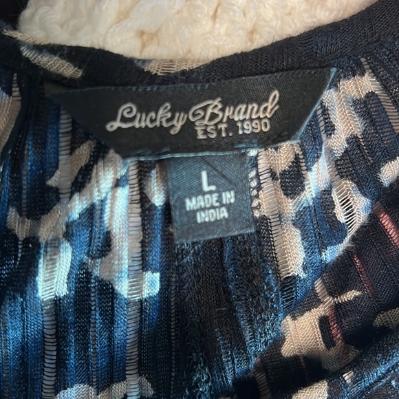 Lucky Brand printed black cutout tunic tank top, size large - Picture 6 of 8